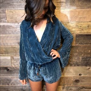 Chaser Brand Burnout Velvet Romper